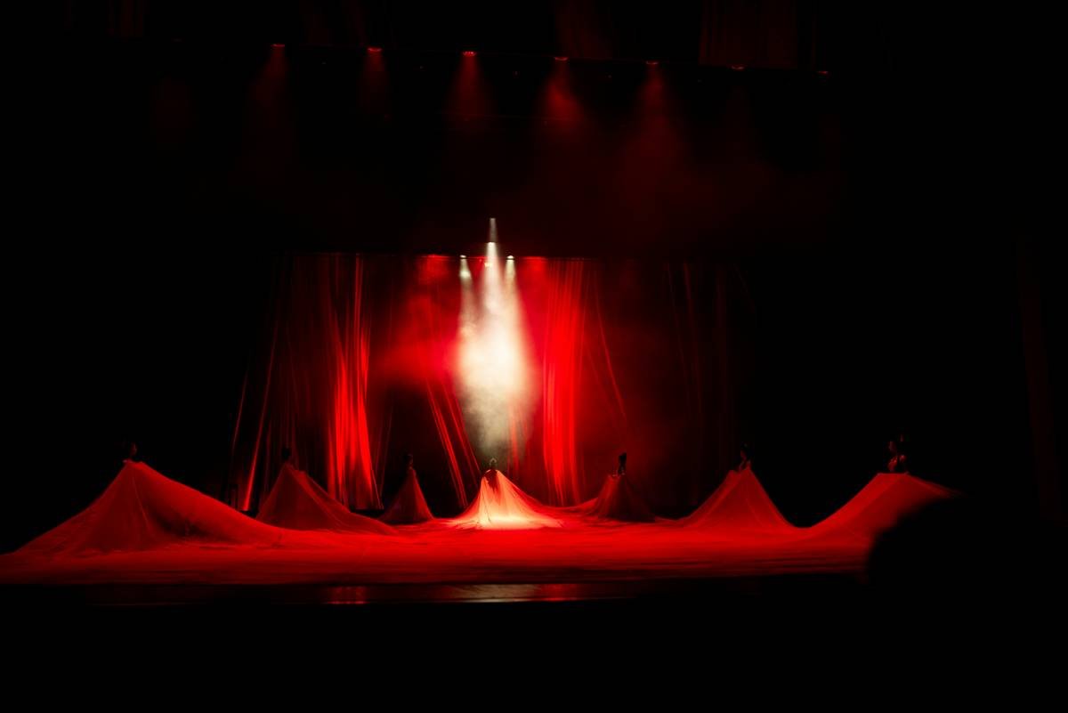 Close-up comparison of performance makeup for stage lights under tungsten vs LED lighting